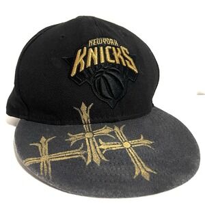 New York Knicks Black Gold Hat New Era Adjustable Cap Custom Hat Graphic Art